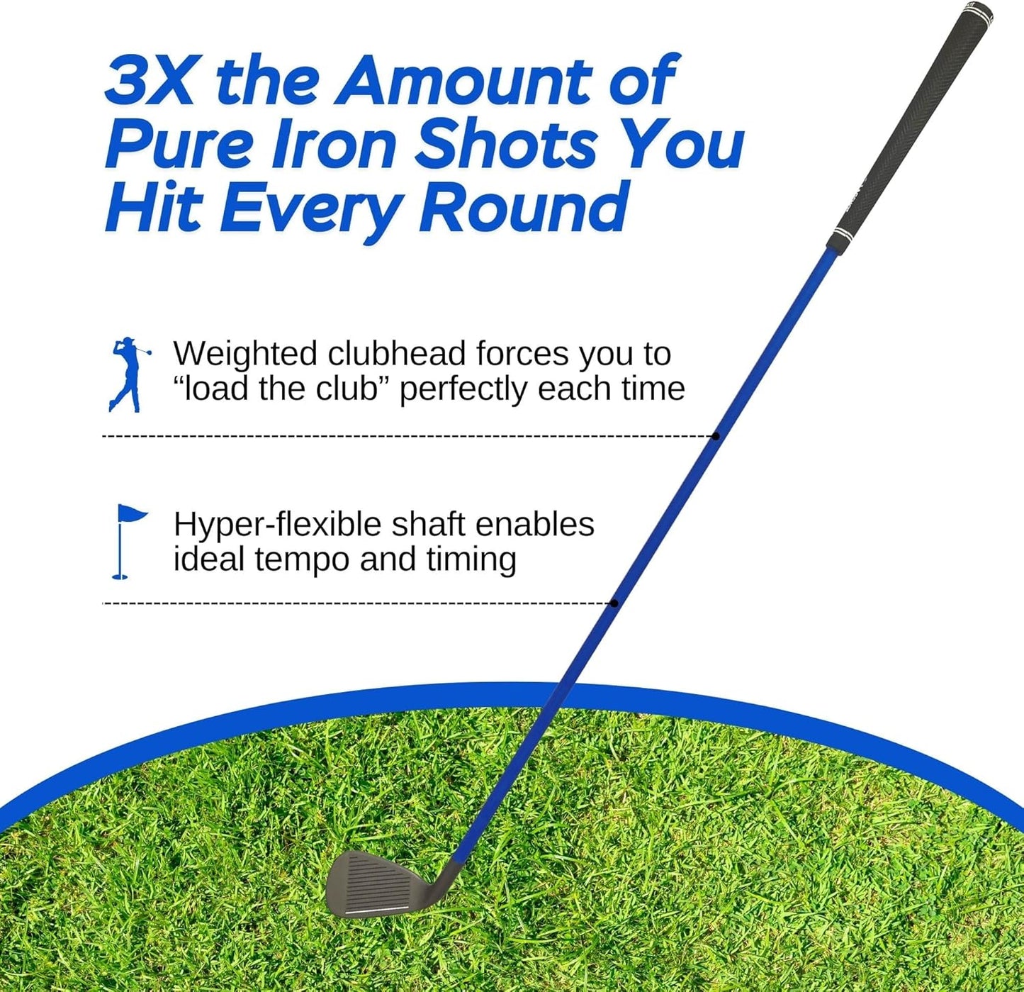 XL 7 Iron Swing Trainer for Taller Men – Longer, Flexible Shaft Designed for Height & Strength | Groove Tempo, Lag & Timing | Build a Whippy, Powerful Swing for Better Distance & Accuracy