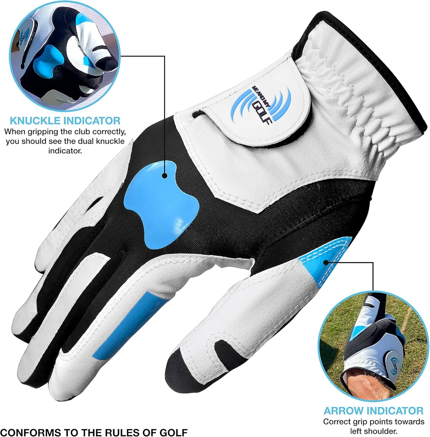 True Grip Training Golf Glove - Perfect Grip Every Swing, Includes Instructional Training Videos, Fix Your Slice and Improve Your Grip, Golf Gloves Men