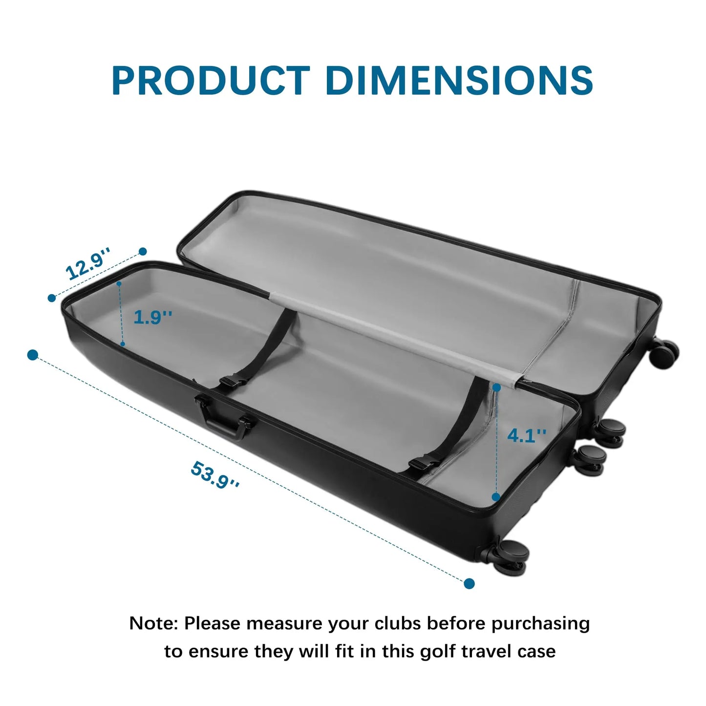 Hard Case Golf Travel Bag, Travel Case - Ultimate Protection, Waterproof & Durable, Specially Designed for Golf Clubs