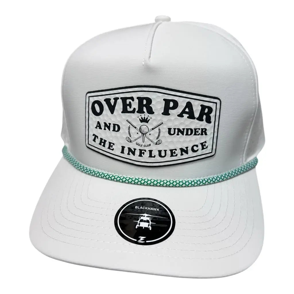 Over Par and under the Influence Performance Golf Hat - Funny Golf Cap, Adjustable & Stylish Premium Golf Hats