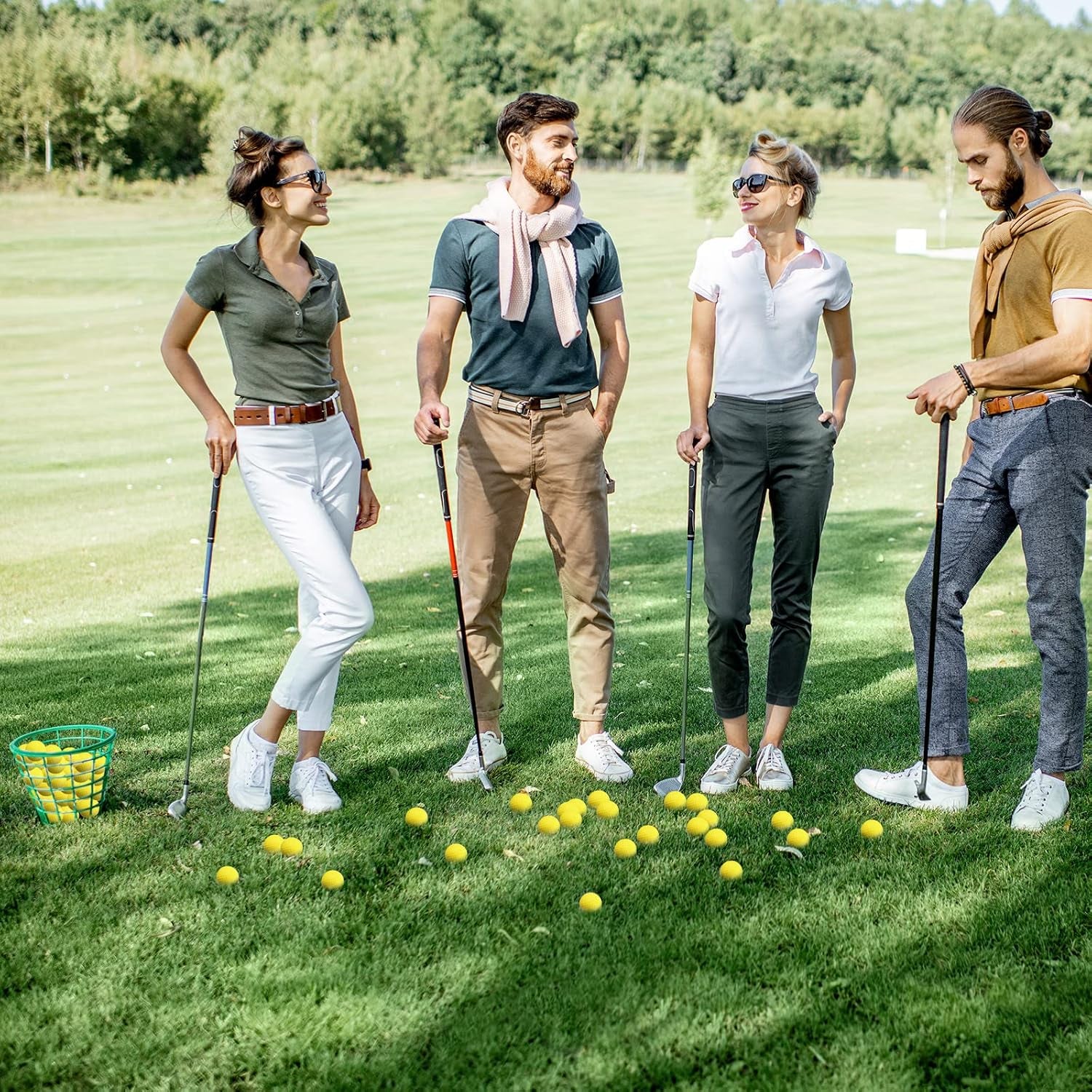 80 Pcs Foam Golf Balls Practice Balls Realistic Feel and Flight Sport Training for Indoor or Outdoor Backyard Golf Training