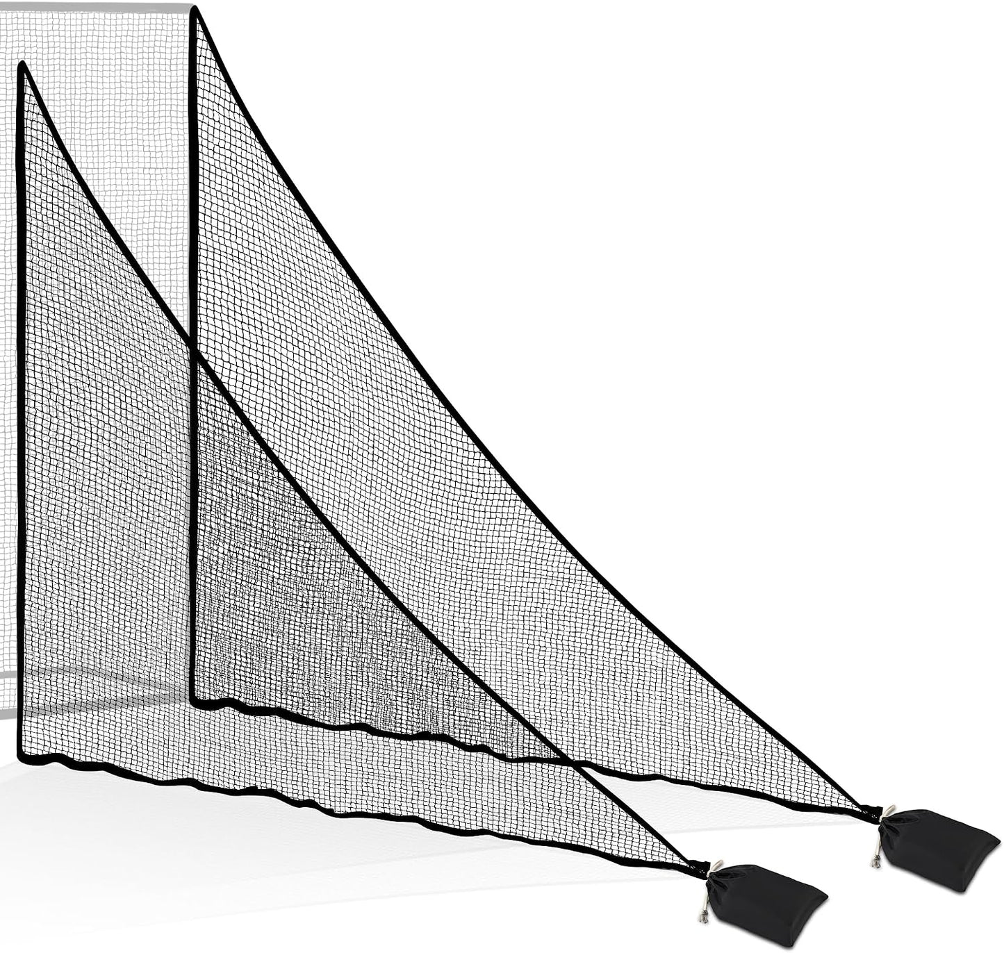 1/2PCS Golf Side Net Attachment for Golf Hitting Nets with Sandbag, 7 * 7FT/7 * 10FT Golf Barrier Side Net,Golf Practice Hitting Net Barrier Net for Golf, Baseball, Hockey, Soccer (Black/Red