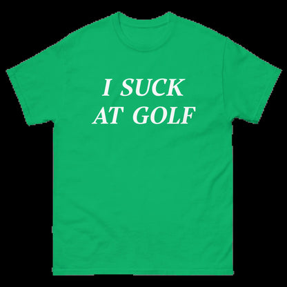 I SUCK at GOLF Short Sleeve T-Shirt - Funny Golf Shirt, Soft Cotton Fabric, Casual Sports Apparel