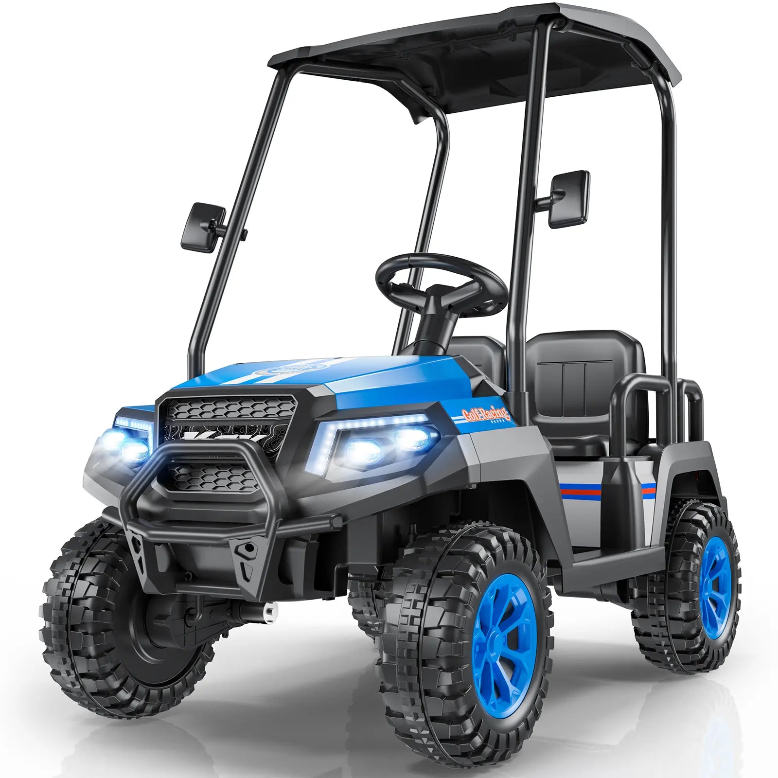 #Summerfinds LIGIANT R9 24V Kids Golf Cart, 4WD Electric Car W/Remote Control, Detachable Awning & Music, Festive Christmas Gift for Boys & Girls#Summervibes Ride on Wheels