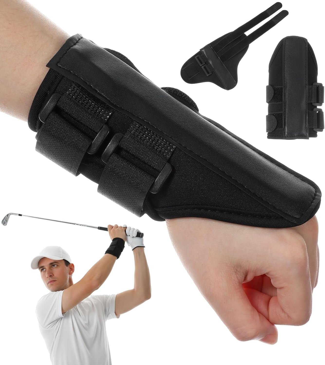 Golf Wrist Training Aid, Golf Wrist Trainer, Adjustable Golf Wrist Brace, Golf Training Aids for Beginners and Pros Train Swing Gesture Auxiliary Tools(Reinforced)