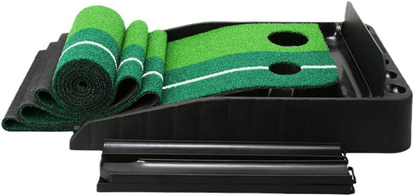 Indoor Golf Putting Green Golf Training Putting Mat Tracks with Auto Ball Return