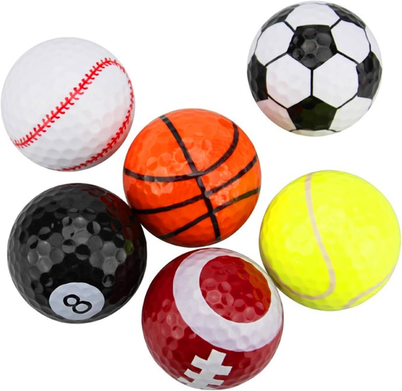 Funny Golf Balls 6-Pack Colored Fun Golf Novelty Cool Golf Accessories