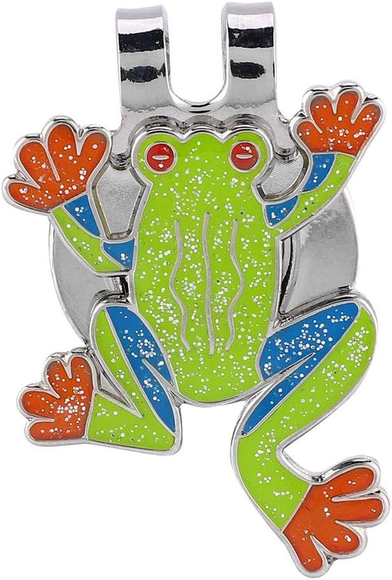 Golf Ball Marker Hat Clip, Metal Mini Magnetic Hat Clip, Tree Frog Shape Funny Ball Markers for Golf Training