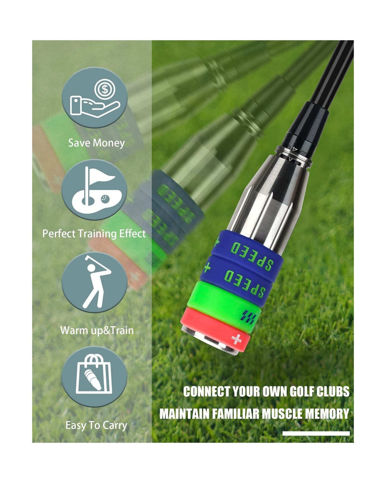Big Crazy Golf Swing Speed Trainer Adjustable, Golf Training Equipment Three ...