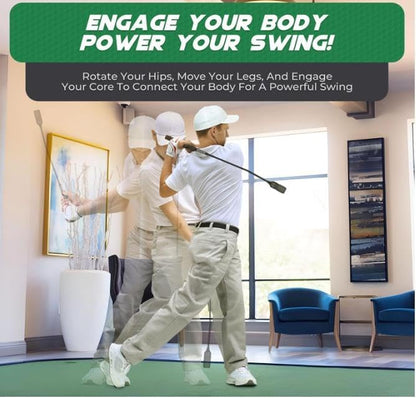 Golf Swing Trainer, Golf Training Aid for Tempo Practice, Weighted Golf Click Stick Helps Enhance Strength, Improve Swing Rhythm & Maintain Balance, Golf Grip Trainer