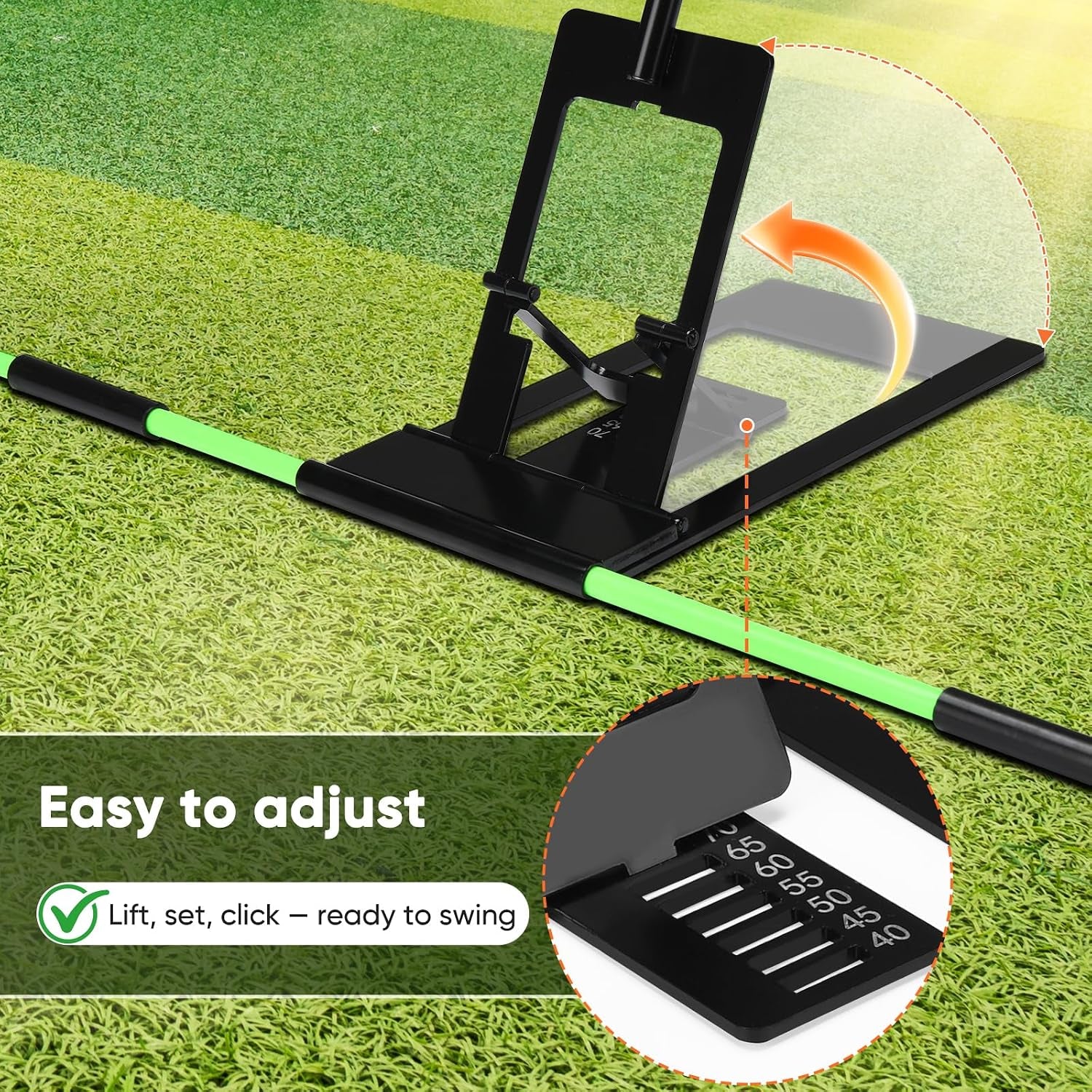 Golf Alignment Sticks Holder with Angle Adjustment, Golf Training Aid with Golf Alignment Stick, Weighted Golf Swing Training Aid Golf Trainer for Putting, Swing, Aiming