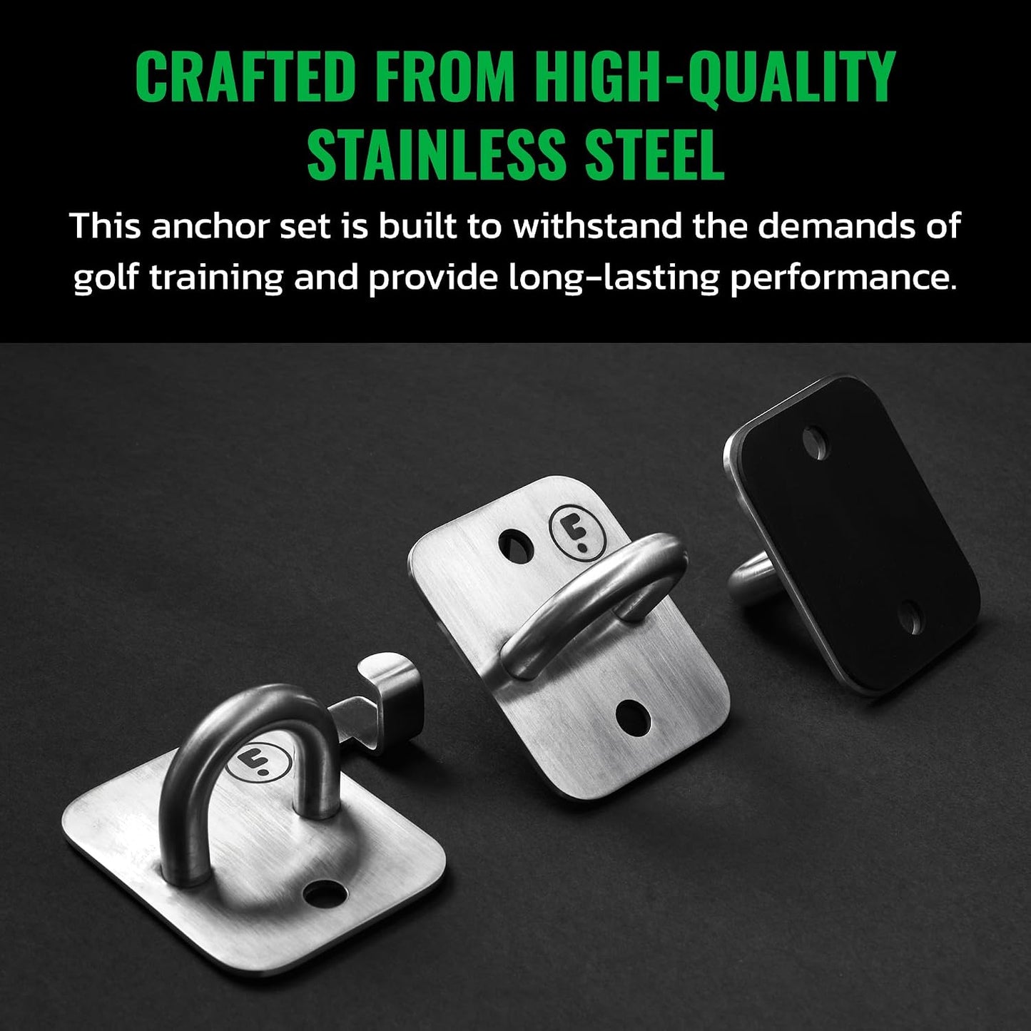 Wall Anchor Set Proven by Golfer Scottie Scheffler | Golf Swing Training Wall Anchor Point | Premium Golf Training Workout Exercise Equipment to Expand Movements | 3-Pack | 6 Lag Screws