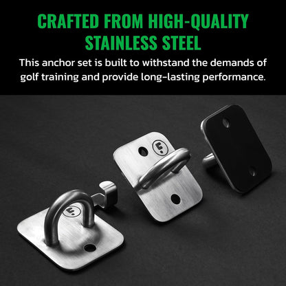 Wall Anchor Set Proven by Golfer Scottie Scheffler | Golf Swing Training Wall Anchor Point | Premium Golf Training Workout Exercise Equipment to Expand Movements | 3-Pack | 6 Lag Screws