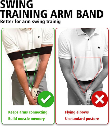 Golf Training Aid Set, Included Golf Wrist Trainer and Arm Connection Band | Classic Design, Fit for Beginner Golf Training