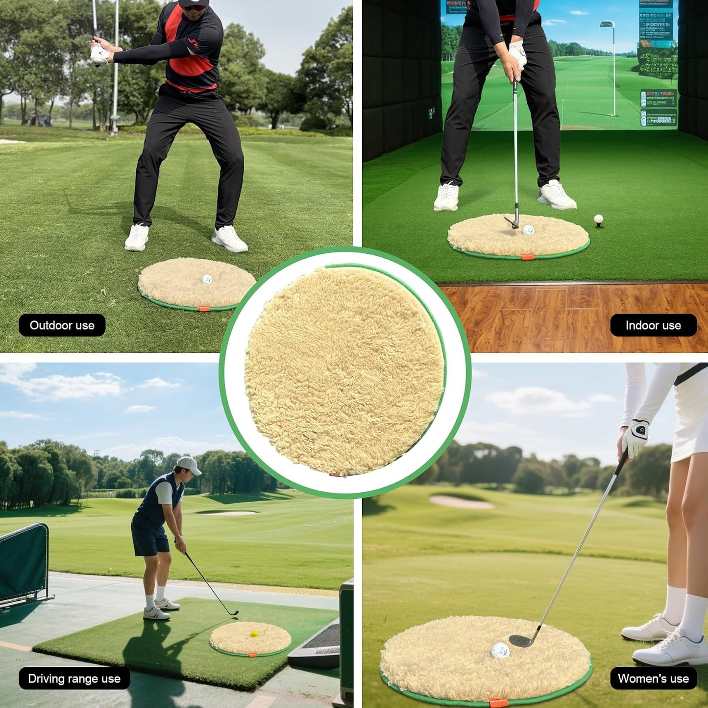 Golf Bunker Hitting Training Mat with 2 Pu Ball Golf Simulator Bunker Addition Realistic Sand Simulation Bunker Putter for Backyard Indoor Non-Slip TPR Bottom Improve Consistency Skills