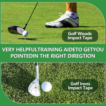 Golf Impact Tape, 300 Pcs Club Impact Stickers for Woods Irons and Putters No Residue Golf Accessories for Swing Practice (300PCS)