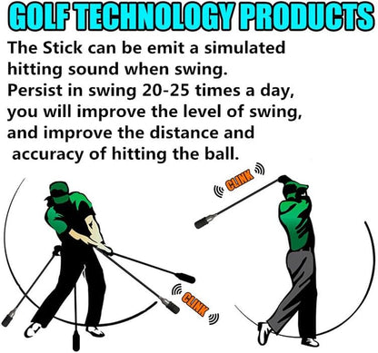 Golf Swing Trainer, Golf Training Aid for Tempo Practice, Weighted Golf Click Stick Helps Enhance Strength, Improve Swing Rhythm & Maintain Balance, Golf Grip Trainer
