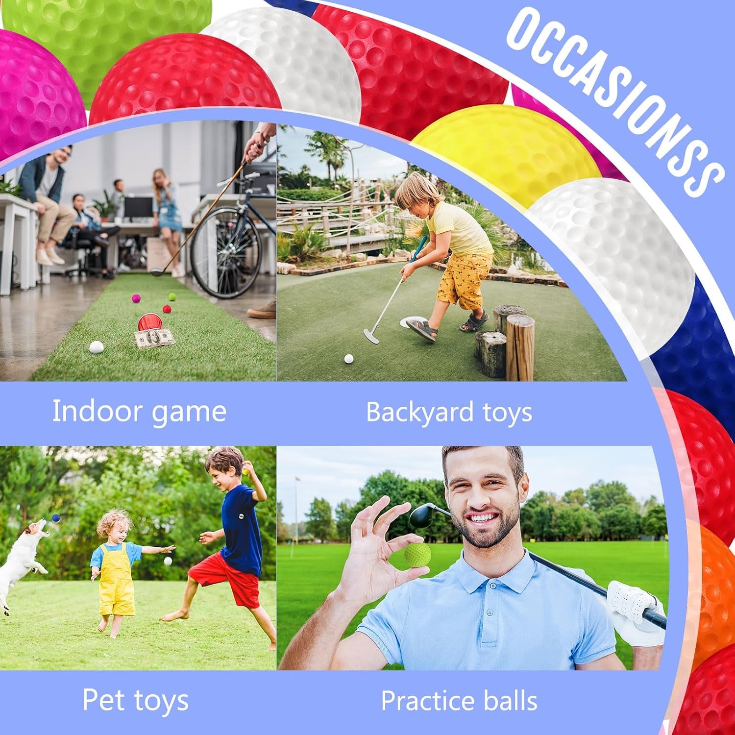 80 Pcs Foam Golf Balls Practice Balls Realistic Feel and Flight Sport Training for Indoor or Outdoor Backyard Golf Training