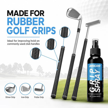 Golf Grip Spray, 120Ml anti Slip Grip Enhancer for Rubber Grips | Helps Enhance Grip Friction, Reduce Slipping and Support a More Secure Hold for Driver, Iron & Putter Clubs