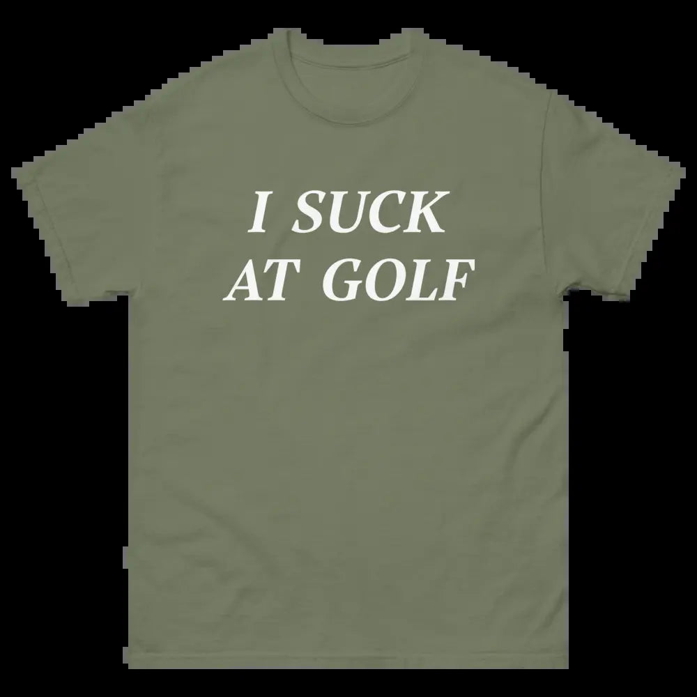 I SUCK at GOLF Short Sleeve T-Shirt - Funny Golf Shirt, Soft Cotton Fabric, Casual Sports Apparel