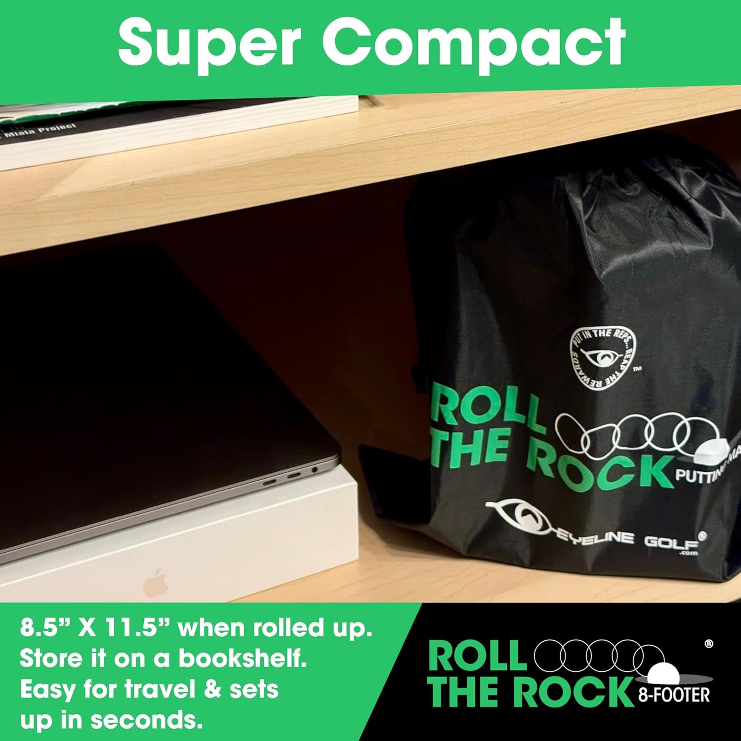 Roll the Rock Putting Mat and Groove plus Mirror Bundle