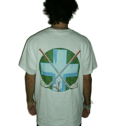 Golf God Cross Summer Collection Tee White Breathable Stylish Tshirt Letters Cartoon
