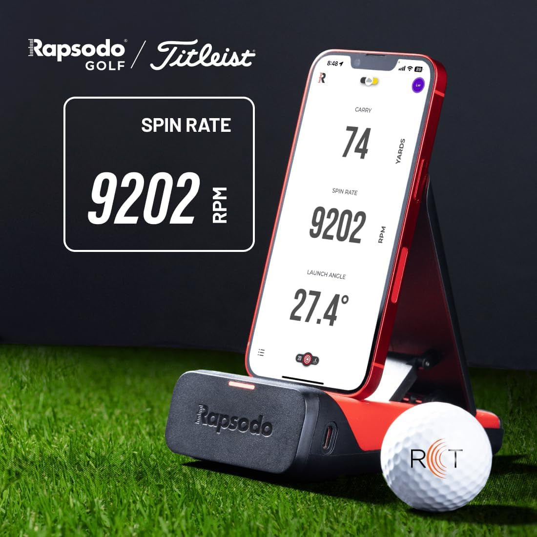 Rapsodo - Mobile Launch Monitor for Golf, Indoor & Outdoor Simulator, Golf Swing Analyzer & Tracker, Measures Ball Speed, Club Speed & Launch Angle, GPS Satellite View, Iphone & Ipad Only