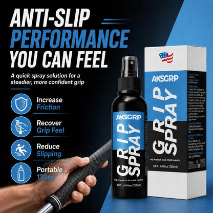 Golf Grip Spray, 120Ml anti Slip Grip Enhancer for Rubber Grips | Helps Enhance Grip Friction, Reduce Slipping and Support a More Secure Hold for Driver, Iron & Putter Clubs