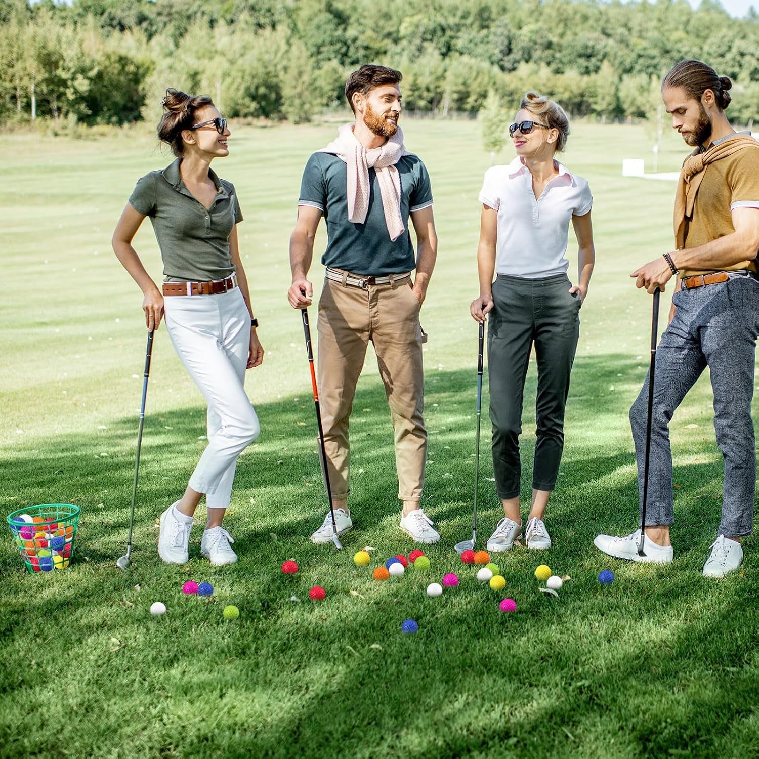 80 Pcs Foam Golf Balls Practice Balls Realistic Feel and Flight Sport Training for Indoor or Outdoor Backyard Golf Training