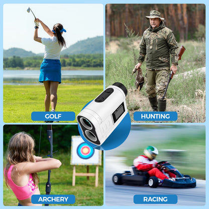 Golf Rangefinder with Slope, 900 Yards Laser Range Finder Golfing, 6X Magnification, Flag Pole Locking Vibration, Rechargeable Range Finders with Magnet Stripe-Ip54 Waterproof Golfing