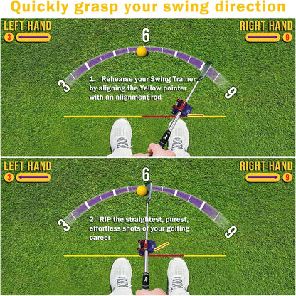 Golf Swing Trainer - Swing Training Aid Direction Guides - Improve Swing Accuracy | Master Swing Consistency | Improve Stability - Golf Grip Trainer Simulators for Beginners and Pro