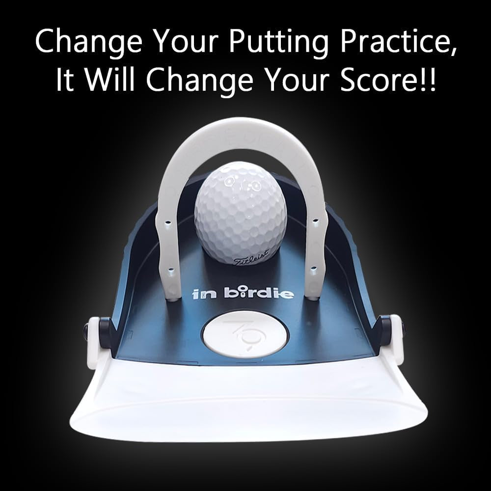 In Birdie Putting Trainer – Indoor Golf Putting Aid with 3 Practice Modes (Uphill, Downhill, Straight) – Micro Target Design for Accuracy – Portable & Foldable Golf Training Equipment for Home, Office