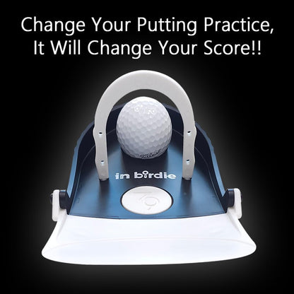 In Birdie Putting Trainer – Indoor Golf Putting Aid with 3 Practice Modes (Uphill, Downhill, Straight) – Micro Target Design for Accuracy – Portable & Foldable Golf Training Equipment for Home, Office