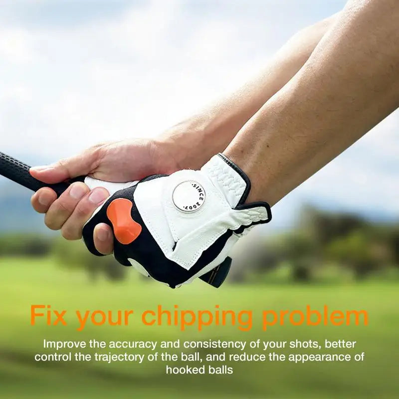 Golf Grip Positioning Gloves Reduce Hooks Ball Correct Chip Shots and Improve Grip Strength Golf Training Aid Left Hand Glove