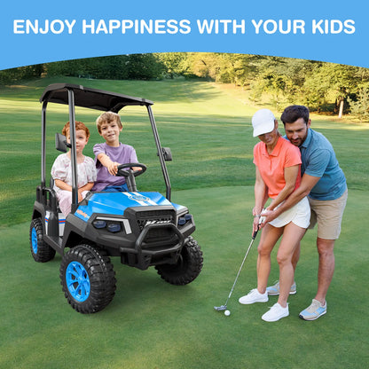#Summerfinds LIGIANT R9 24V Kids Golf Cart, 4WD Electric Car W/Remote Control, Detachable Awning & Music, Festive Christmas Gift for Boys & Girls#Summervibes Ride on Wheels