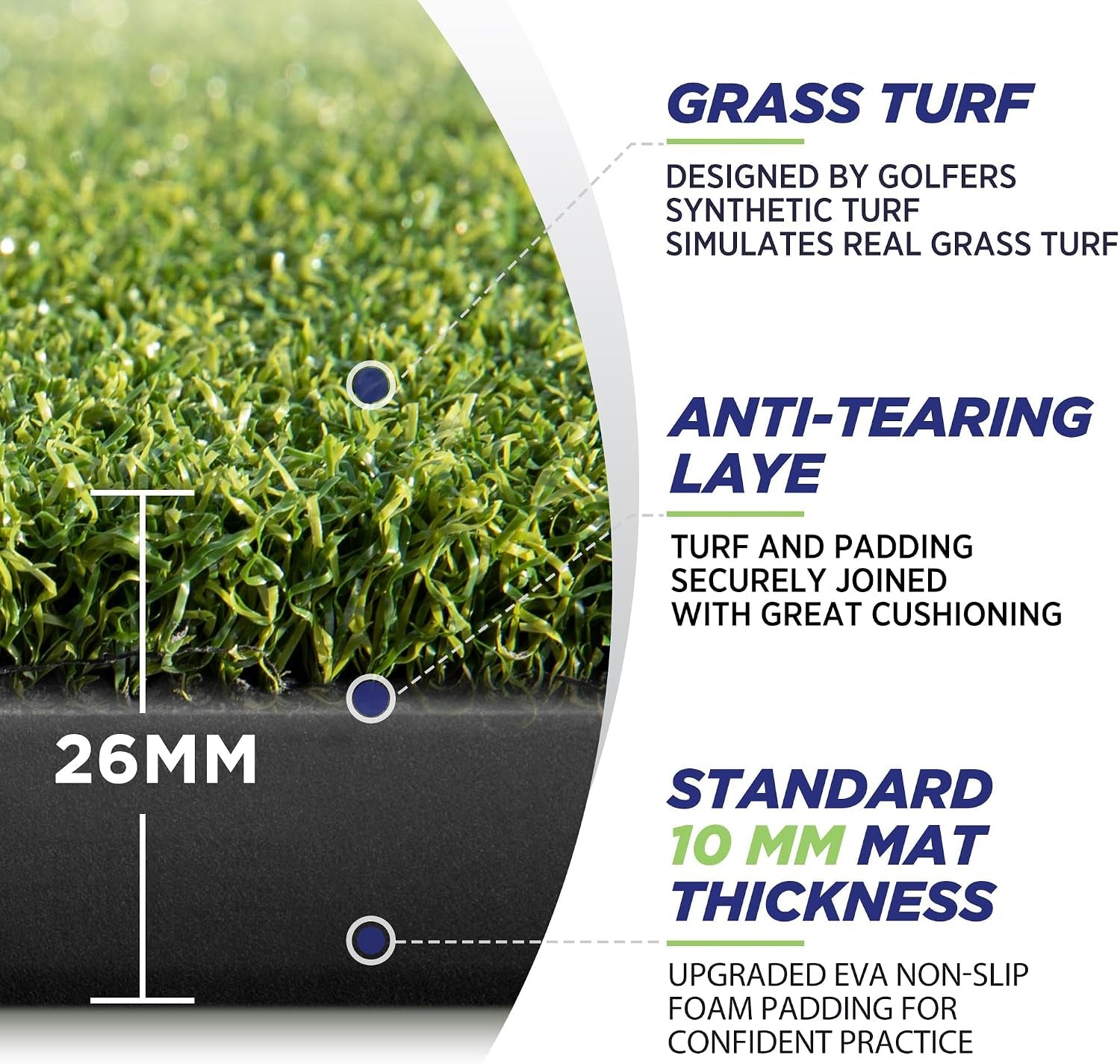 10X7Ft All in 1 Golf Practice Net & 5X5Ft Golf Hitting Mats Practice with 10 Golf Balls, 9 Golf Tees, Golf Hitting Training Aids for Backyard Driving Chipping Indoor Outdoor Training