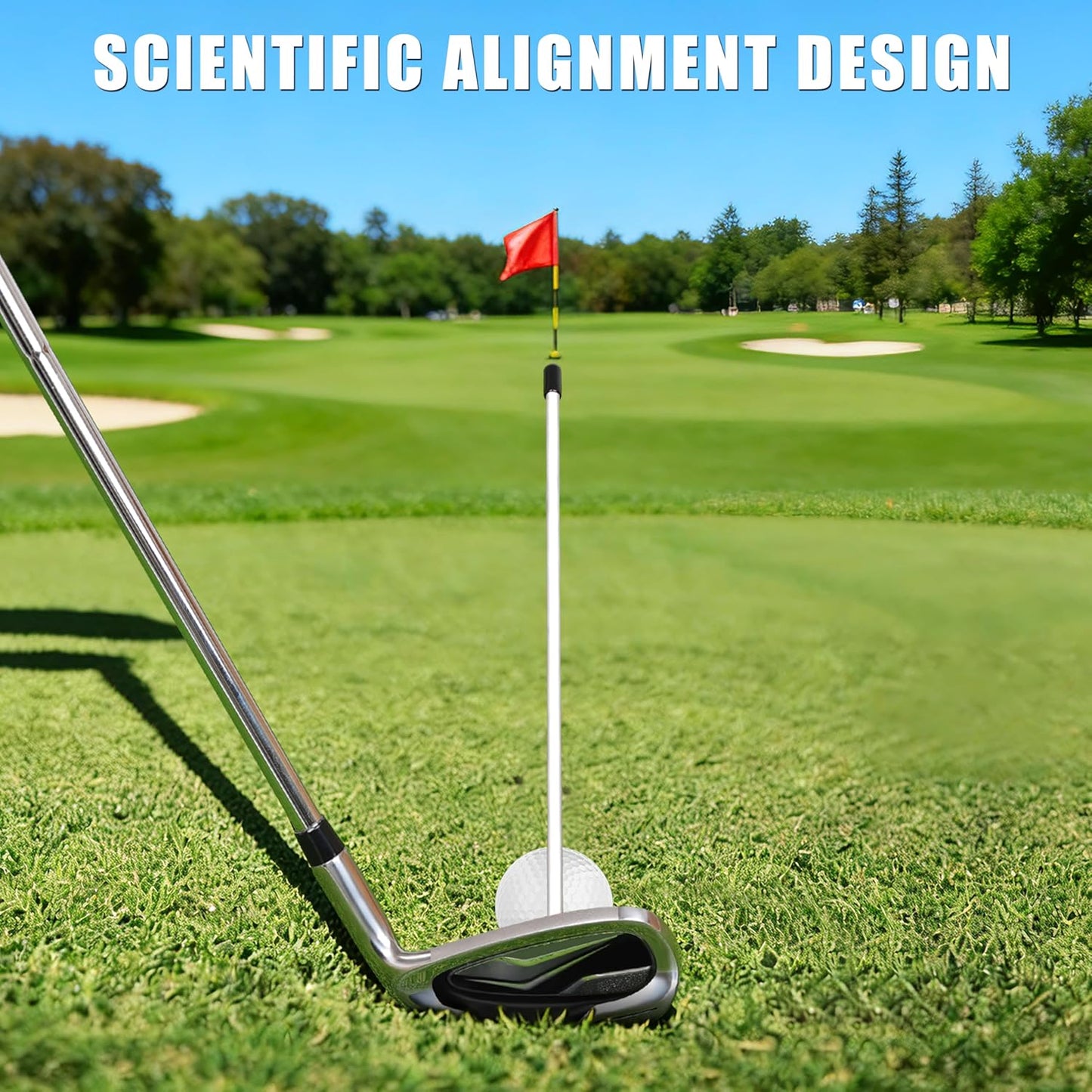 2 Pack Professional Golf Magnetic Alignment Rods, Premium Alignment Golf Stick Ideal for Aiming, Magnetic Swing Training Aid Accessories for Putting and Swing Practice
