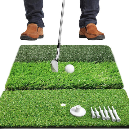 COSPOPTIC Golf Hitting Mat with Swing Path Feedback, Heavy-Duty Rubber Base Anti-Slip Golf Training Mat, Extra Replaceable Surface, Portable Practice Mat for Home Office Garage Yard Indoor Outdoor
