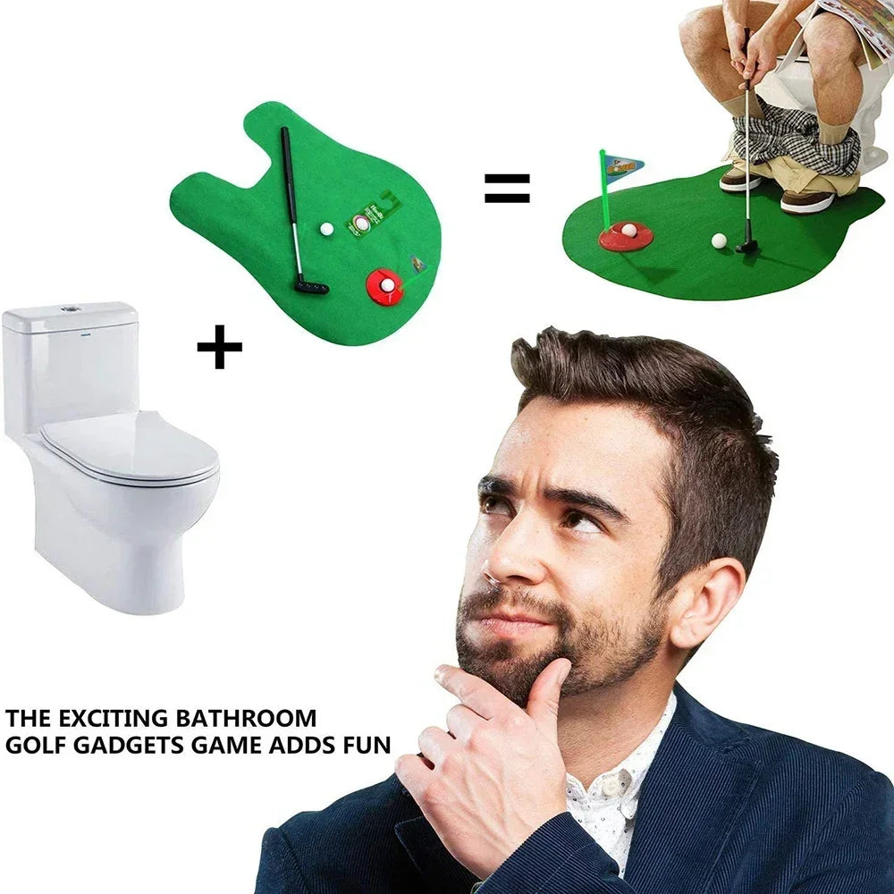 Mini Toilet Golf Set Toilet Time Golf Game Set Golf Training Accessories Birthday Party Gift