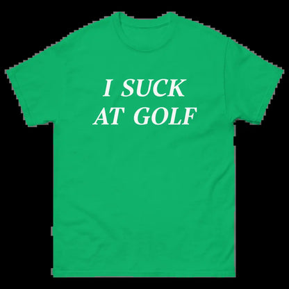 I SUCK at GOLF Short Sleeve T-Shirt - Funny Golf Shirt, Soft Cotton Fabric, Casual Sports Apparel