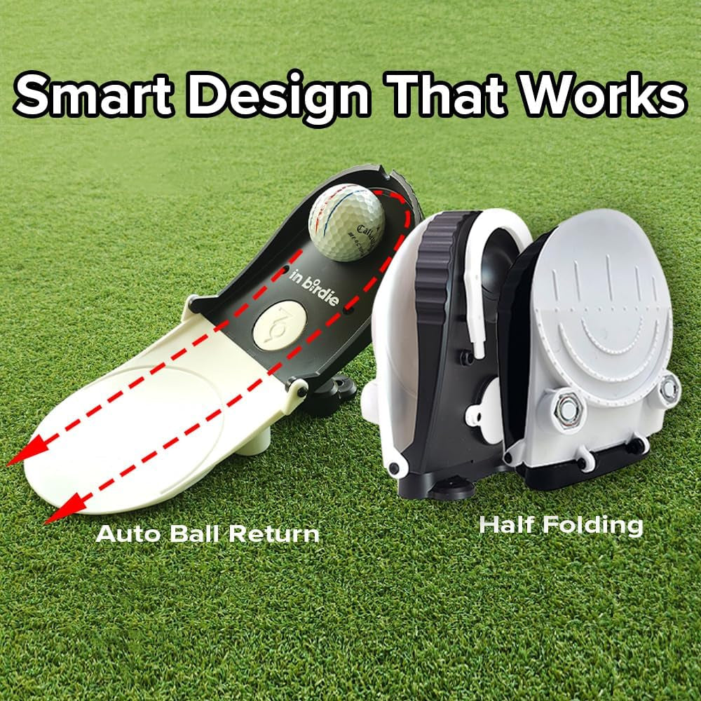 In Birdie Putting Trainer – Indoor Golf Putting Aid with 3 Practice Modes (Uphill, Downhill, Straight) – Micro Target Design for Accuracy – Portable & Foldable Golf Training Equipment for Home, Office