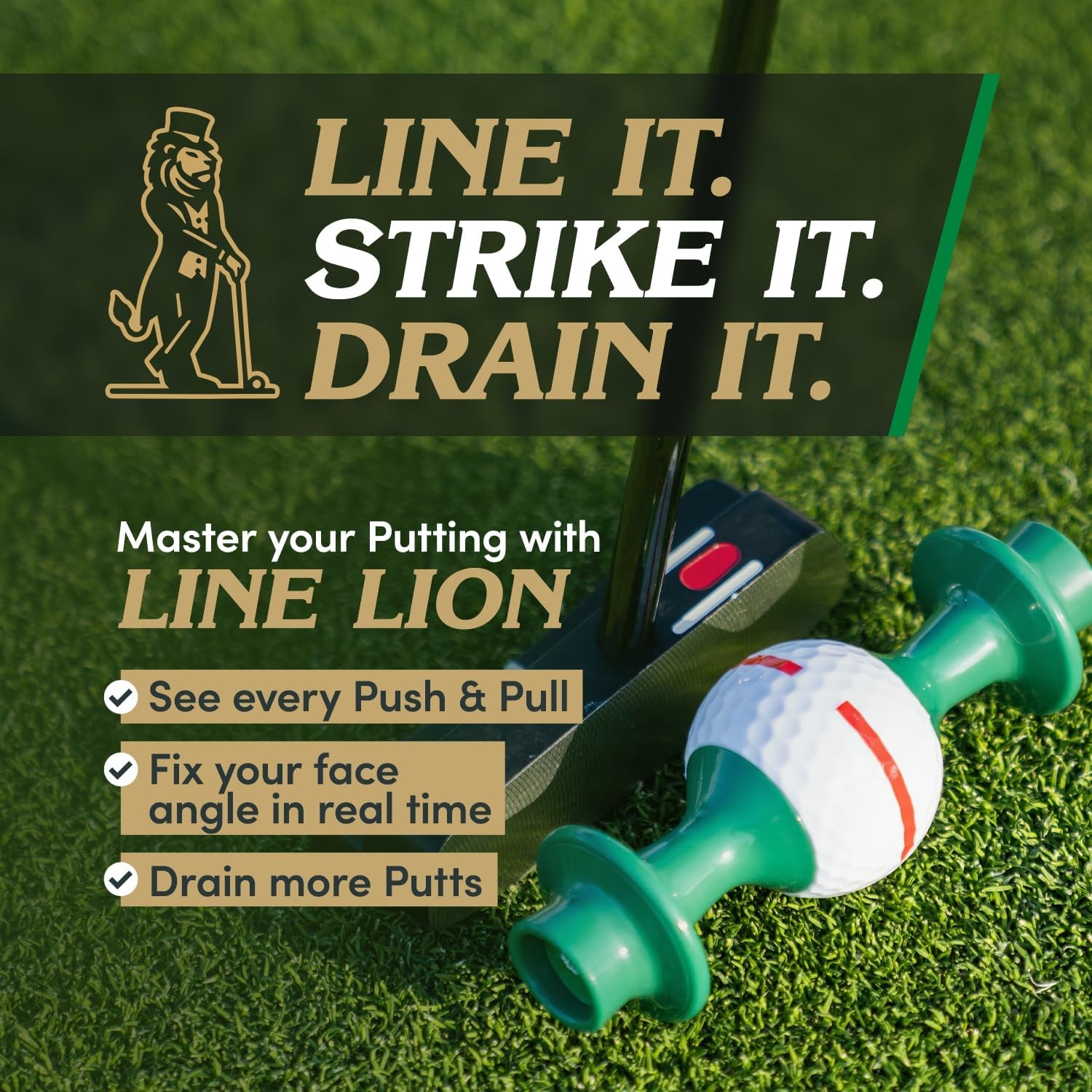 Putting Trainer – Alignment Gate That Reveals Push, Pull & Face Angle, Indoor Outdoor Golf Training Aid for Start Line & Roll Consistency, Right- or Left-Handed, Smart Golf Gift