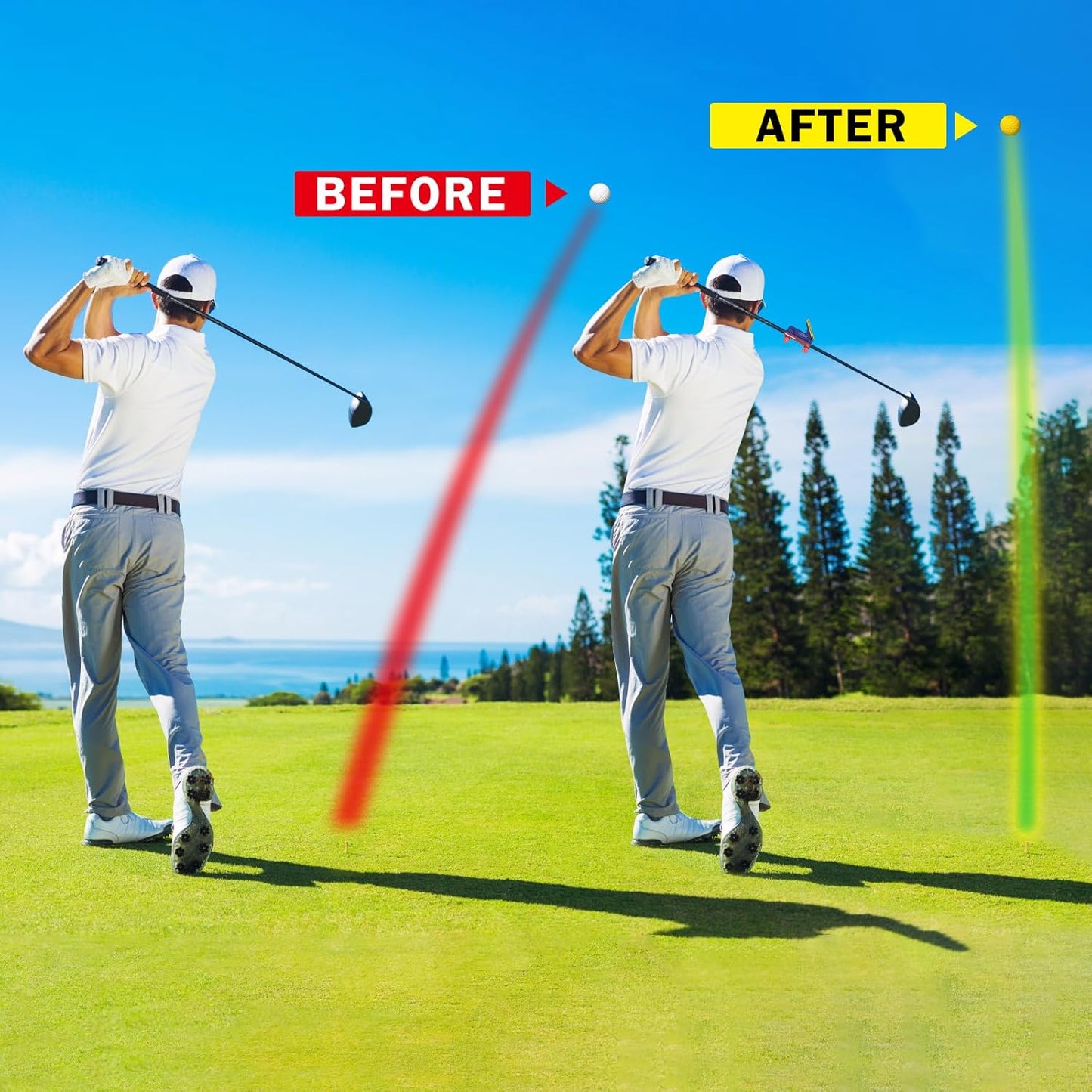 Golf Swing Trainer - Swing Training Aid Direction Guides - Improve Swing Accuracy | Master Swing Consistency | Improve Stability - Golf Grip Trainer Simulators for Beginners and Pro