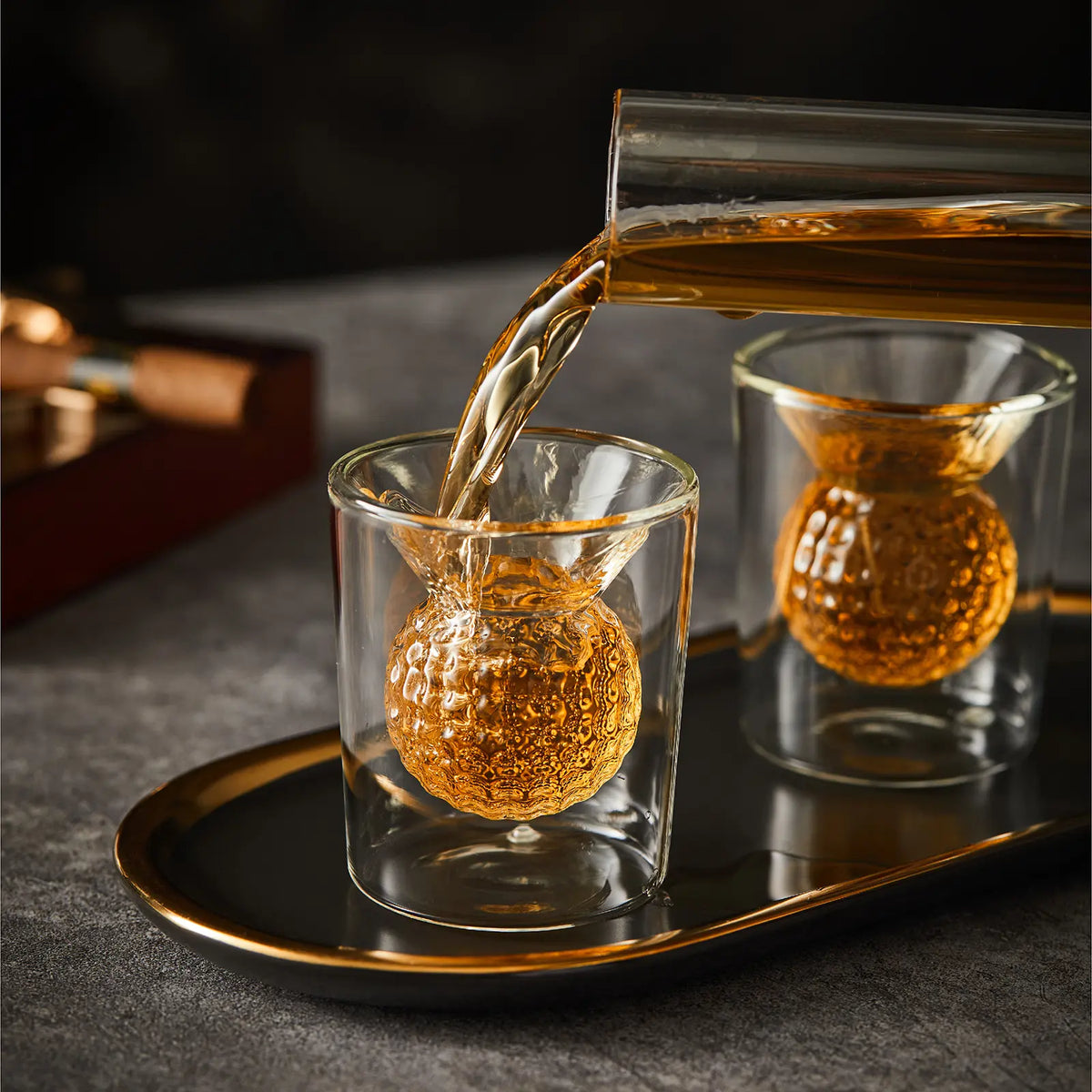 CRAFTGEN Golf Whiskey Decanter Set with Glasses | Golf Gifts for Men