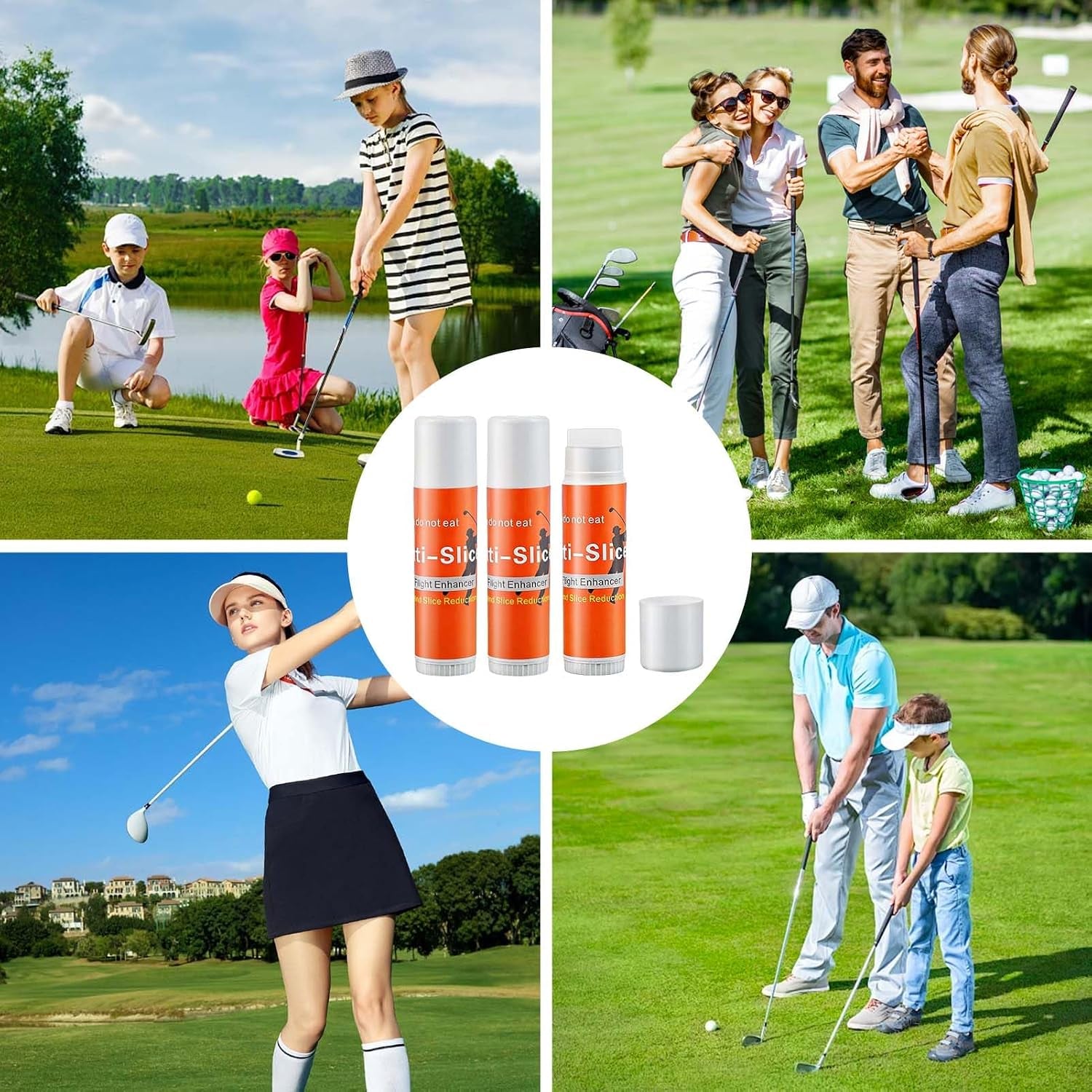 3Pcs/6Pcs Golf anti Slice Stick anti Hook Compound for Clubs Golf Driver Wax Sticks Reduce Slice & Hook Portable Practice Tool Golf Swing Training Accessory for Beginners & Casual Golfers