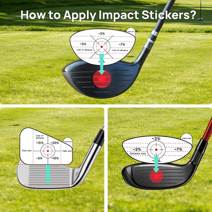 Golf Impact Stickers, High-Resolution Impact Tape for Irons, Woods & Fairway Clubs, Swing Training Aid for Home Practice, Nets & Golf Simulators, Essential Golf Accessories for Men & Women