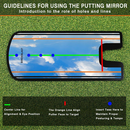 Golf Putting Mirror, Putting Mirror Training Aid for Golf with Putter Line,Golf Training Putters for Beginners